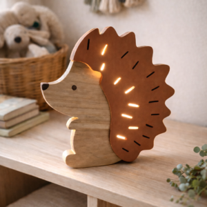 La merveilleuse "Hérisson"- Veilleuse en bois